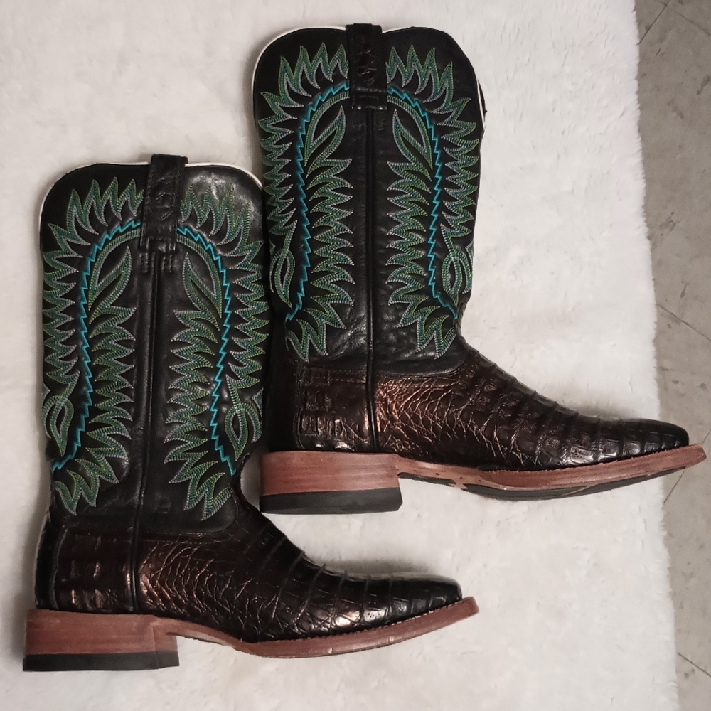 Ariat Relentless Copper Colored Caiman Boots Men's Size 9D - Picture 4 of 12